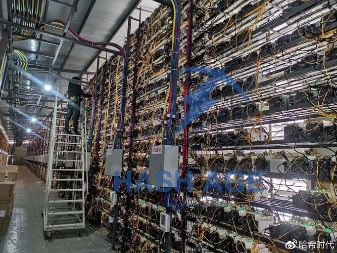 High-performance Ethereum mining rigs lined up in a mining farm